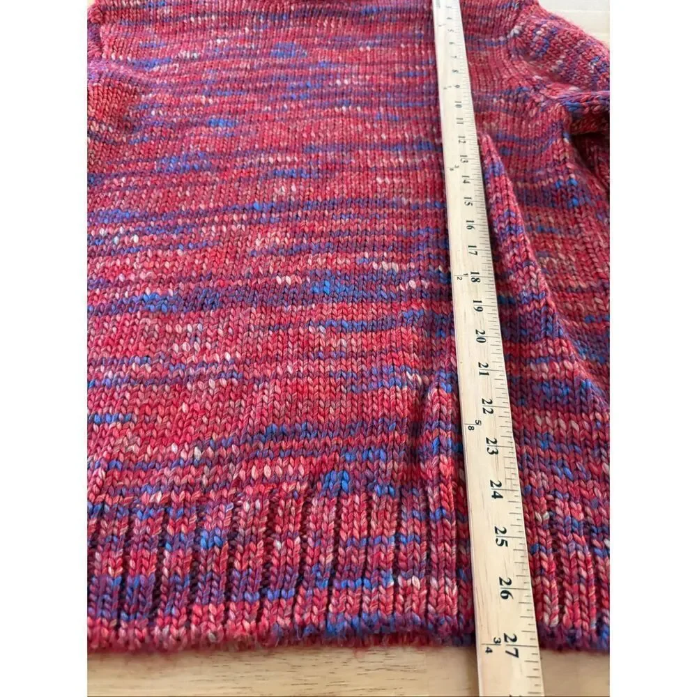Zara Oversized Chunky Knit Pullover – Red Multi (Marled) – Size M